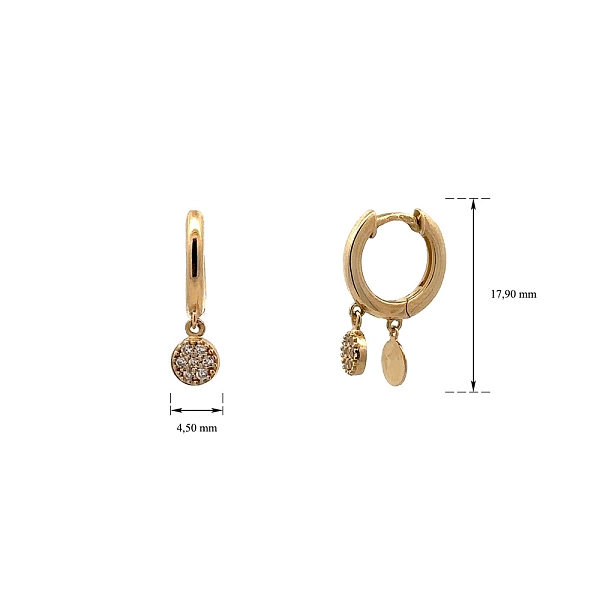 Goldene runde Ohrringe mit Zirkonen