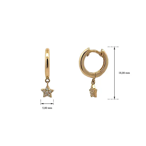 Goldohrringe Seestern mit Zirkonen