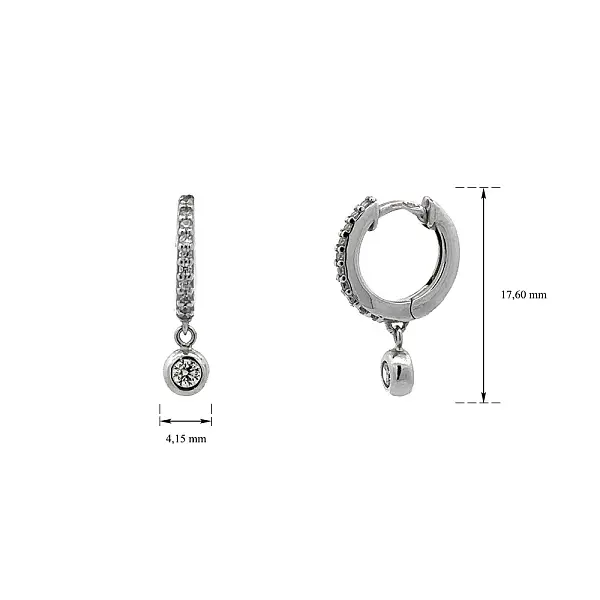 Ohrringe mit Zirkonen aus Weißgold