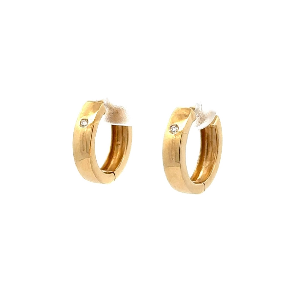 Goldene runde Ohrringe mit Zirkonen