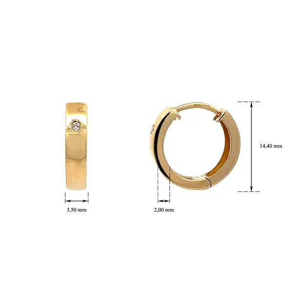 Goldene runde Ohrringe mit Zirkonen