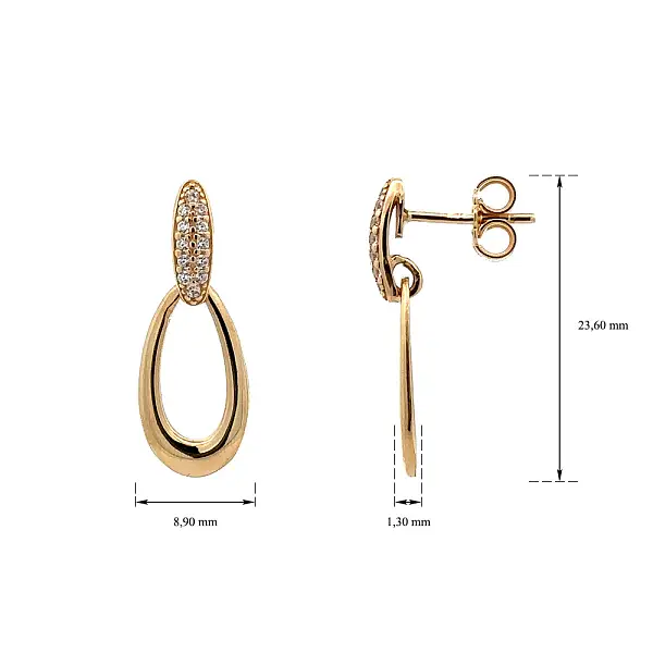 Goldohrringe mit Zirkonen