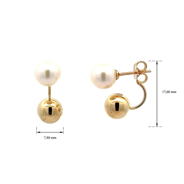 Gold Ohrringe Perlen mit Perle