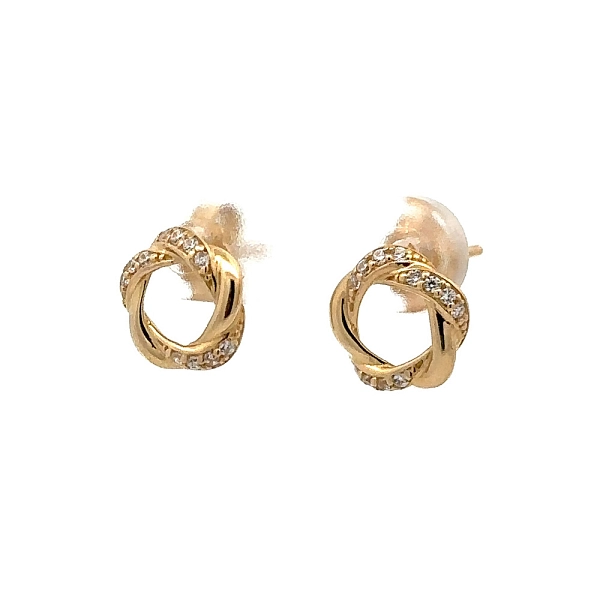 Gold-Ohrringe mit Zirkonen