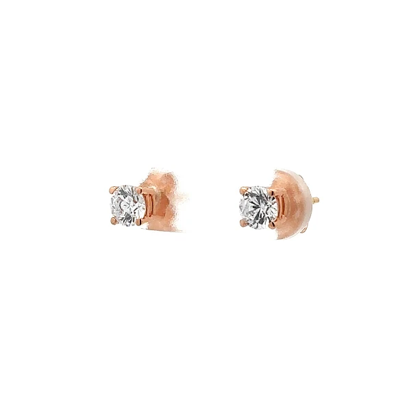 Ohrringe mit Zirkonen in Roségold