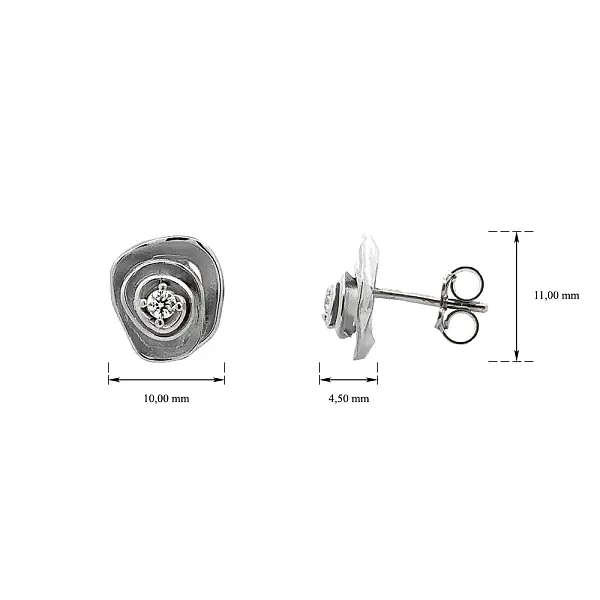 Ohrringe mit Zirkonen aus Weißgold