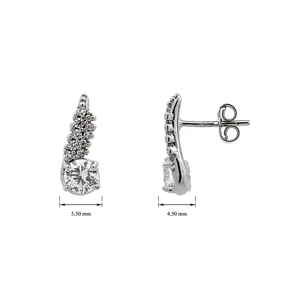 Ohrringe mit Zirkonen aus Weißgold