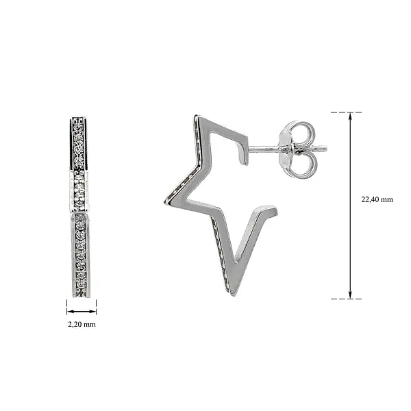 Ohrringe mit Zirkonen aus Weißgold