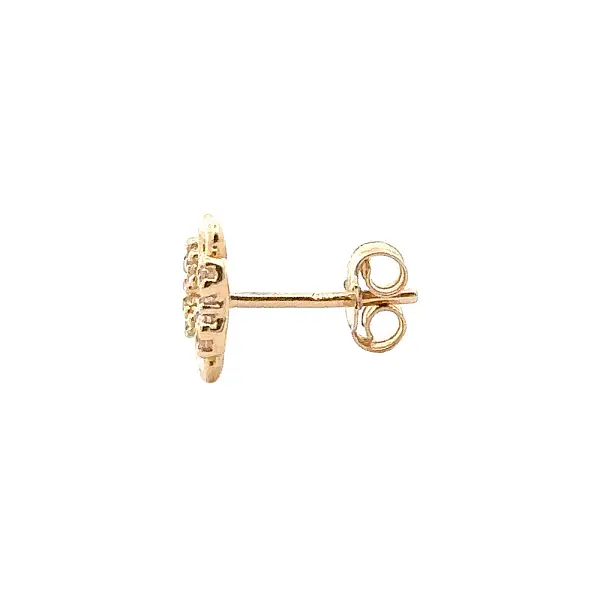 Gold Pecek Ohrringe Quatrefoil mit Zirkonias