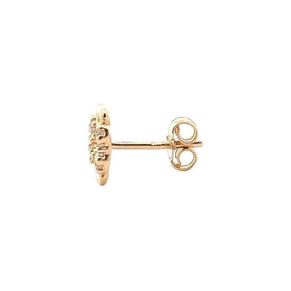 Gold Pecek Ohrringe Quatrefoil mit Zirkonias