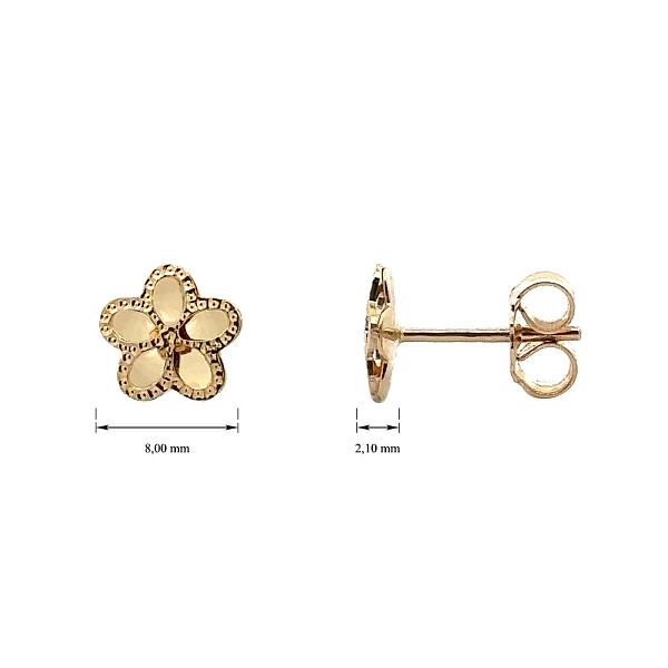 Gold-Pecek-Ohrringe Blume