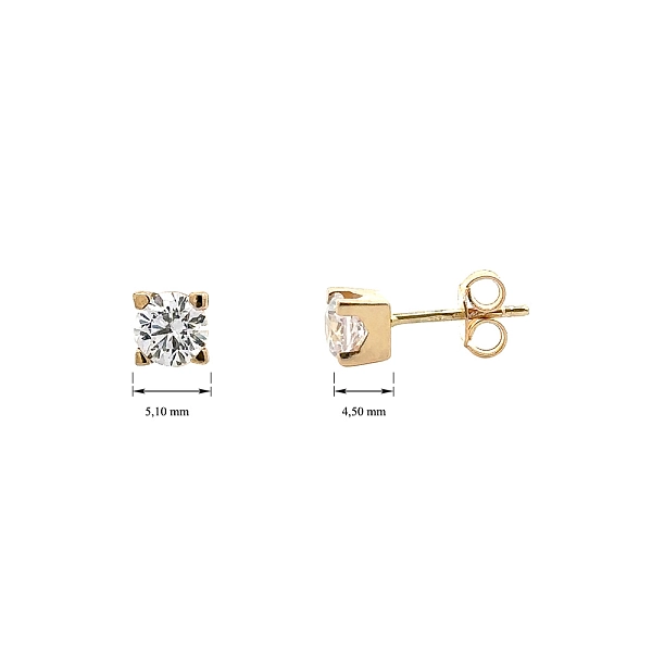 Gold-Ohrringe mit Zirkonen