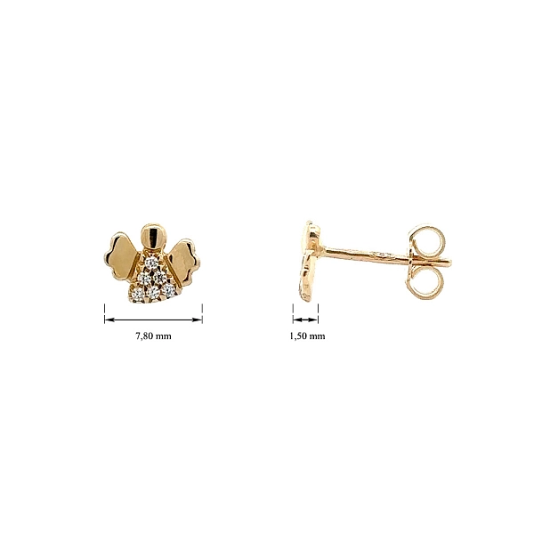 Gold-Pecek-Ohrringe Engel mit Zirkonen