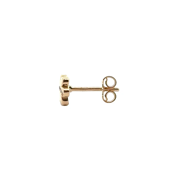 Gold-Pecek-Ohrringe Blume mit Zirkonen