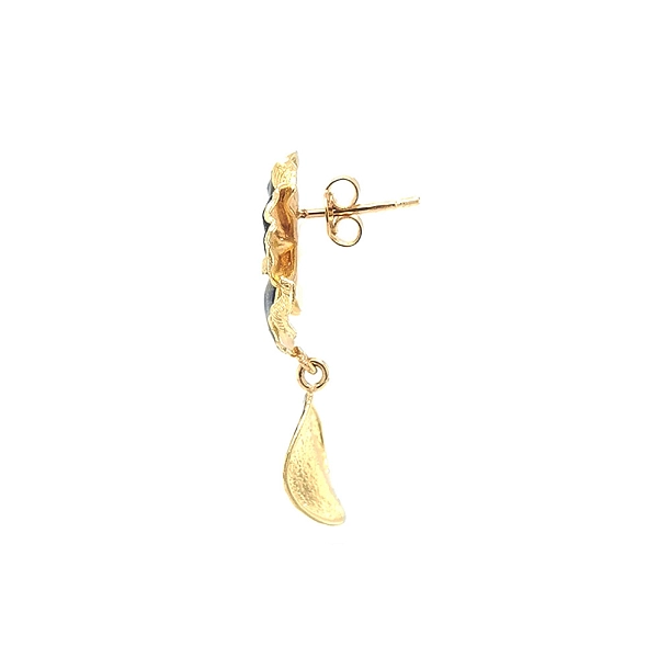 Goldohrringe mit Emaille