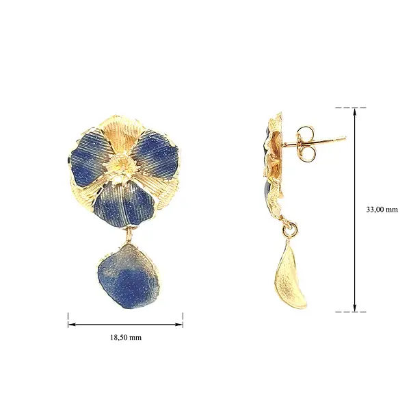 Goldohrringe mit Emaille
