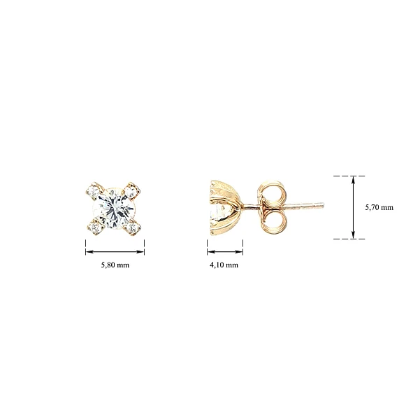 Gold-Ohrringe mit Zirkonen
