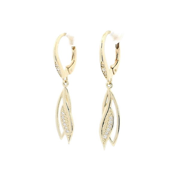 Goldohrringe mit glänzenden Zirkonen in elegantem Design