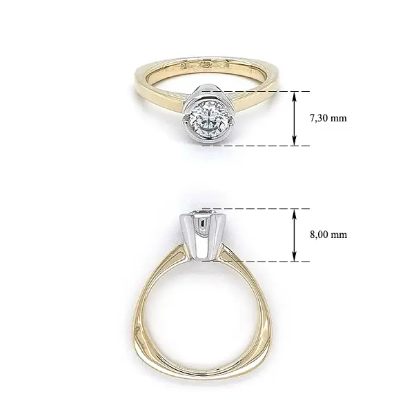 Gold Verlobungsring mit Zirkon