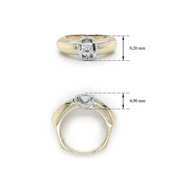 Ring mit Ziron aus kombiniertem Gold