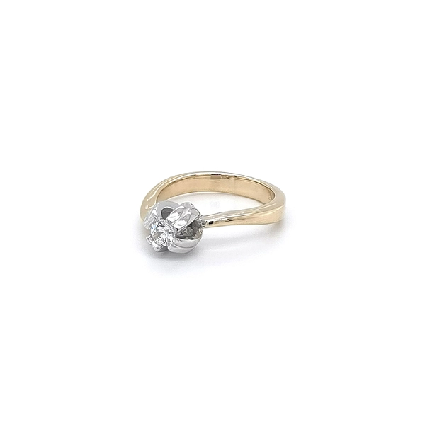 Ring mit Zirkon aus Kombinationsgold
