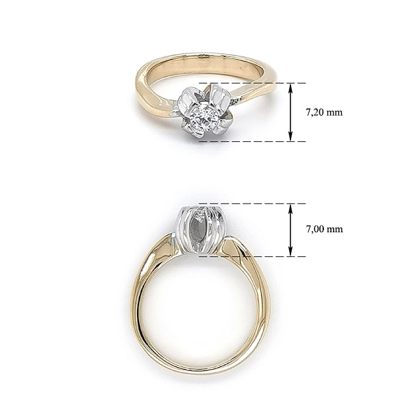 Ring mit Zirkon aus Kombinationsgold