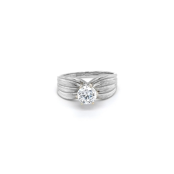 Ring mit Zirkon aus Kombinationsgold