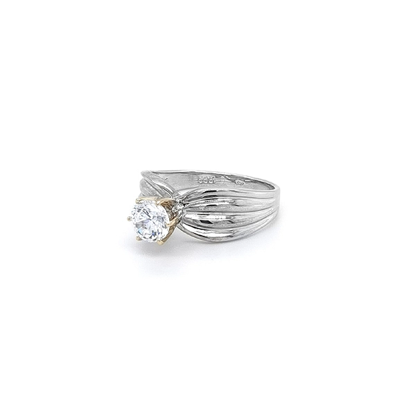 Ring mit Zirkon aus Kombinationsgold