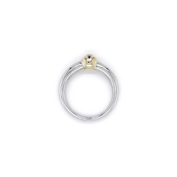 Ring mit Zirkon aus Kombinationsgold
