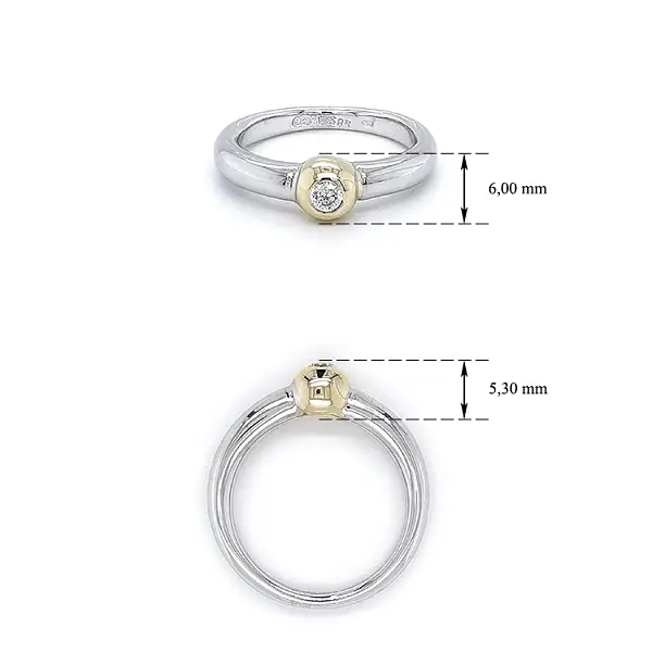 Ring mit Zirkon aus Kombinationsgold