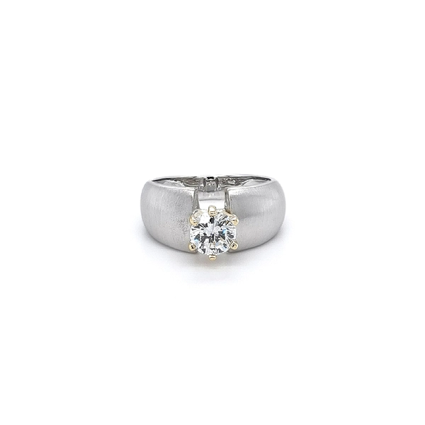 Verlobungsring mit Zirkon aus kombiniertem Gold