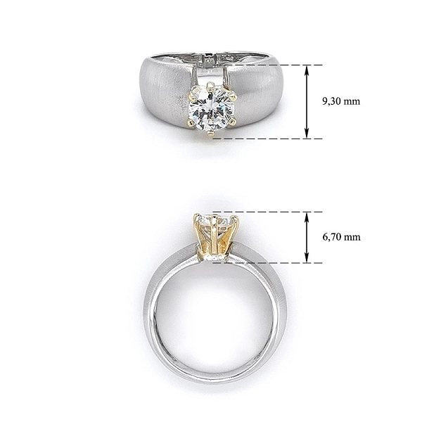 Verlobungsring mit Zirkon aus kombiniertem Gold