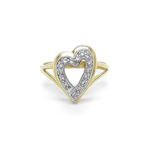 Goldring Herz mit Zirkonen