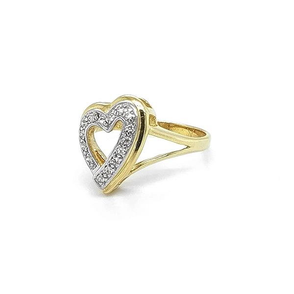 Goldring Herz mit Zirkonen