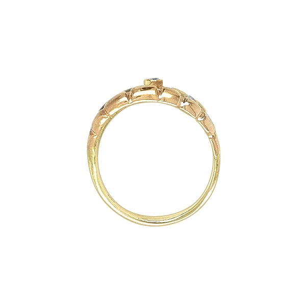 Goldring mit Zirkon aus kombiniertem Gold