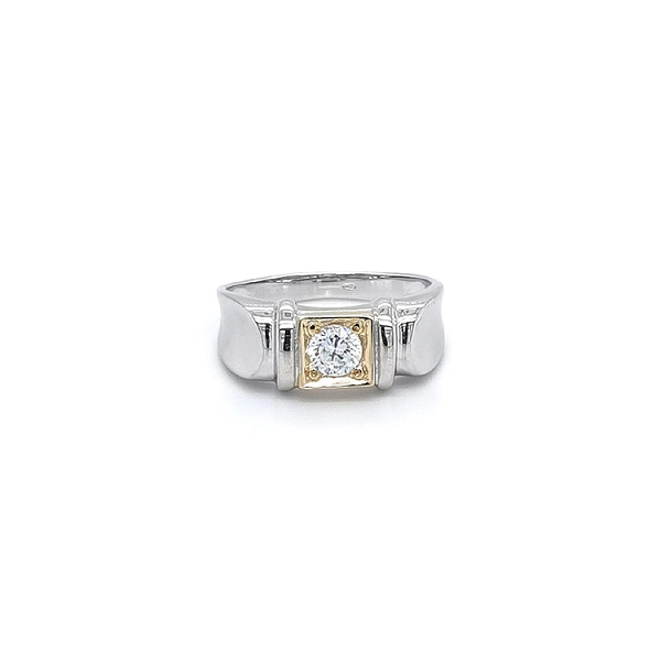 Ring mit Zirkon aus Kombinationsgold