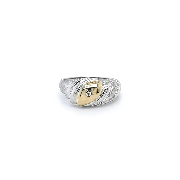 Ring mit Zirkon aus Kombinationsgold