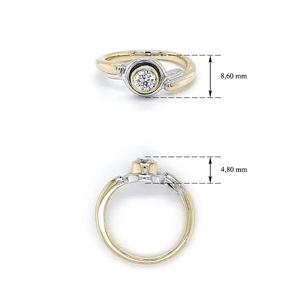 Ring mit Zirkon aus Kombinationsgold