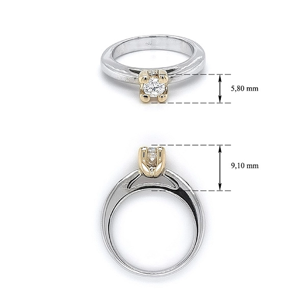 Verlobungsring mit Zirkon aus kombiniertem Gold