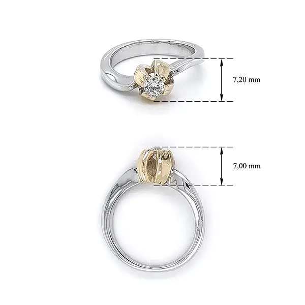 Ring mit Zirkon aus Kombinationsgold