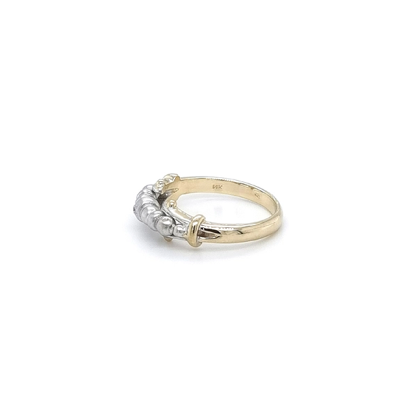 Ring mit Zirkon aus Kombinationsgold