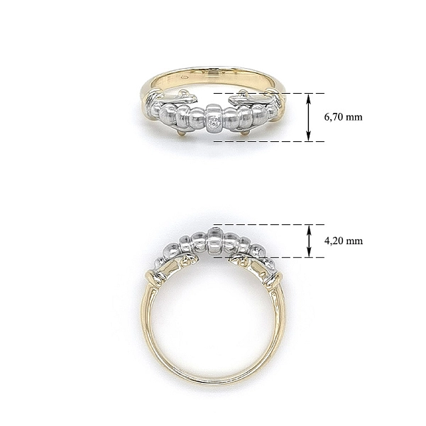 Ring mit Zirkon aus Kombinationsgold