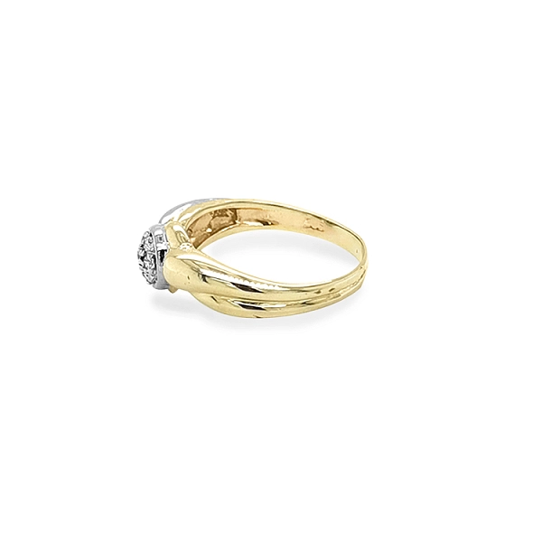 Goldring mit Zirkonen aus kombiniertem Gold
