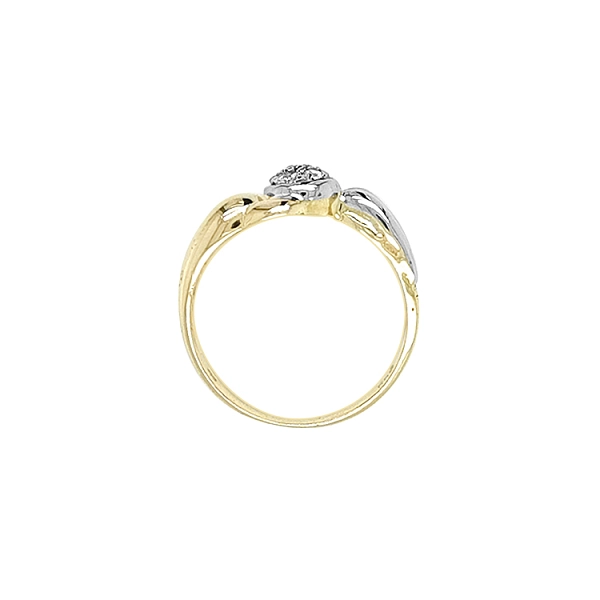 Goldring mit Zirkonen aus kombiniertem Gold