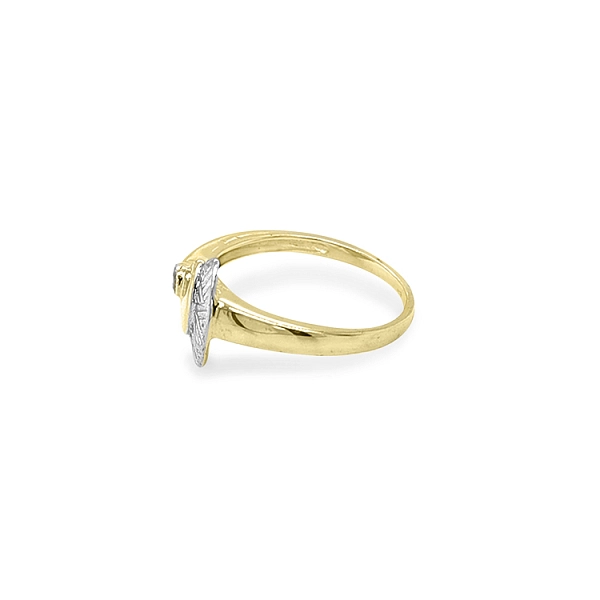 Goldring mit Zirkonen aus kombiniertem Gold