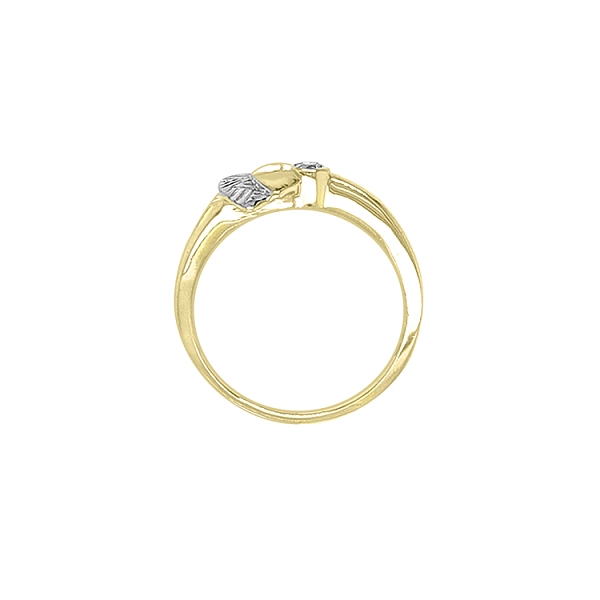 Goldring mit Zirkonen aus kombiniertem Gold
