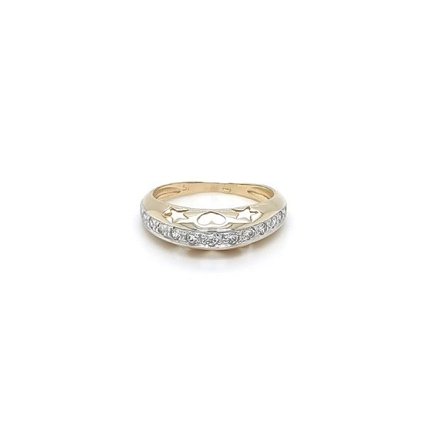 Ring mit Zirkonias in Gold-Kombination