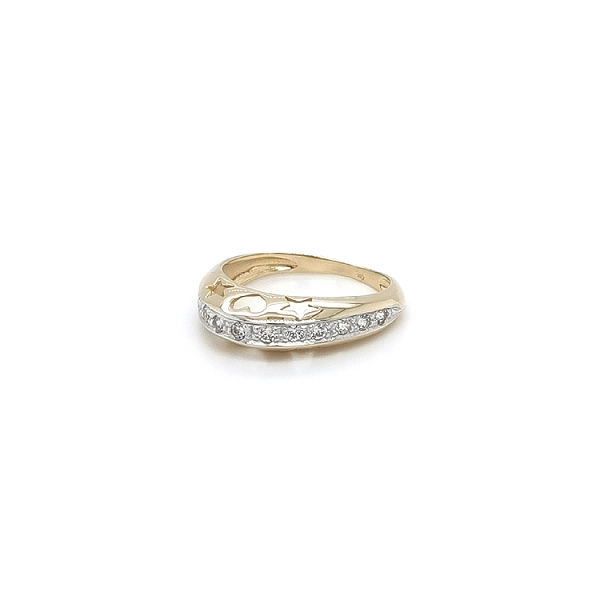 Ring mit Zirkonias in Gold-Kombination