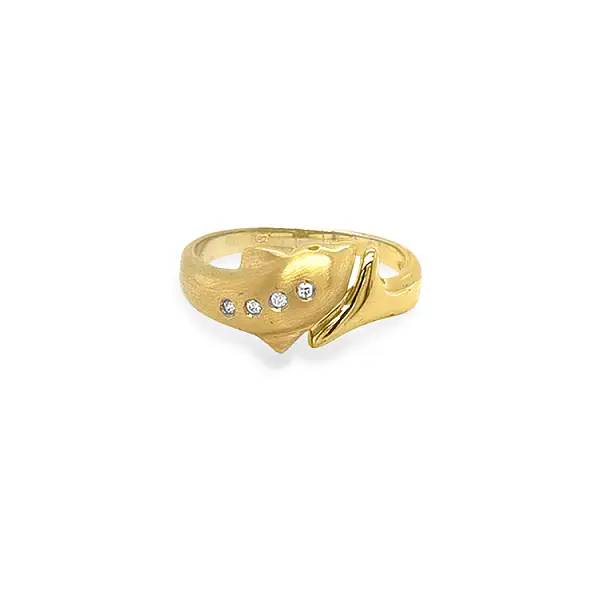Goldring Delphin mit Zirkonen
