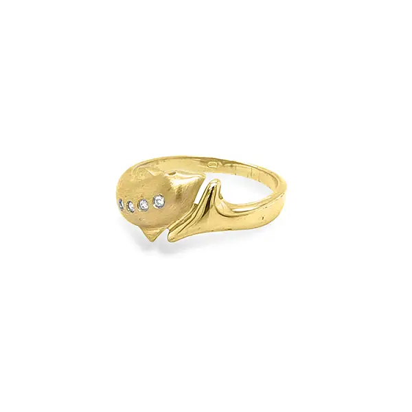 Goldring Delphin mit Zirkonen